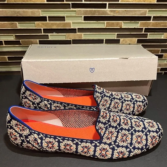 Rothys Loafer Sapphire Mosaic Size 13 Retired Pattern - Picture 2 of 5